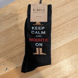 Keep.Calm and Mountie On K. Bell men’s crew socks